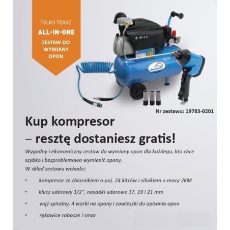 B&B Kompresor FERAX 24l+Zestaw Do Wymiany Opon