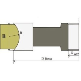 RENATEX Frez Kształtowy Promień Typ 018 D124 d40 R14 2