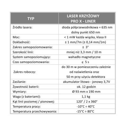PRO Laser Krzyżowy LK-4V1H Xliner ze Statywem