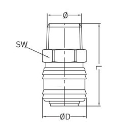 PNEUMAT Szybkozłącze NW7,2 G3,8z M0 2