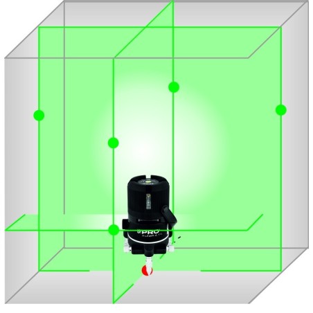 PRO Laser Krzyżowy LK-4V1H Xliner Green ze Statywem