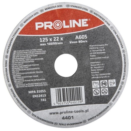 PROLINE Tarcza Do Cięcia Stali Kwasoodpornej 125x1