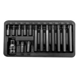 PROLINE Zestaw Końcówek 10mm TORX SEC. T20-T55 15szt.