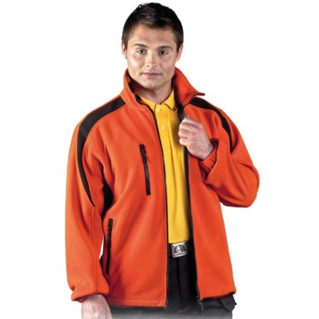 LEBER&HOLLMAN Bluza Polarowa Pomarańczowa-Czarna