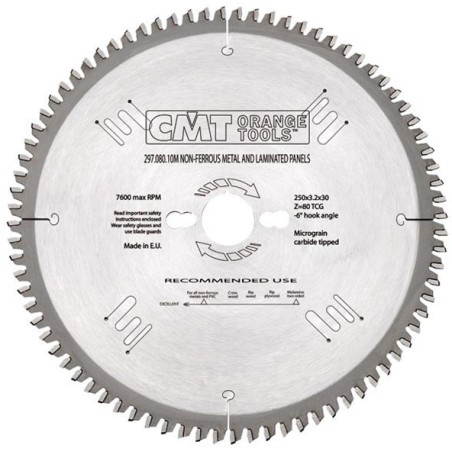 250x3.2x2.5x30 z80 CMT PIŁA DO ALUMINIUM 250X30 297.080.10M