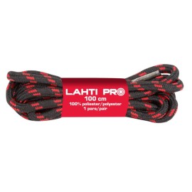 LAHTI PRO Sznurowadła Okrągłe Czarno Czerwone L90401
