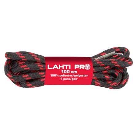 LAHTI PRO Sznurowadła Okrągłe Czarno Czerwone L90401