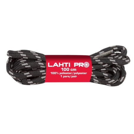 LAHTI PRO Sznurowadła Okrągłe Czarno Szare