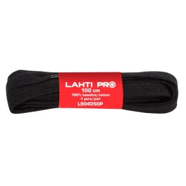 LAHTI PRO Sznurowadła Płaskie Czarne 100% Bawełna