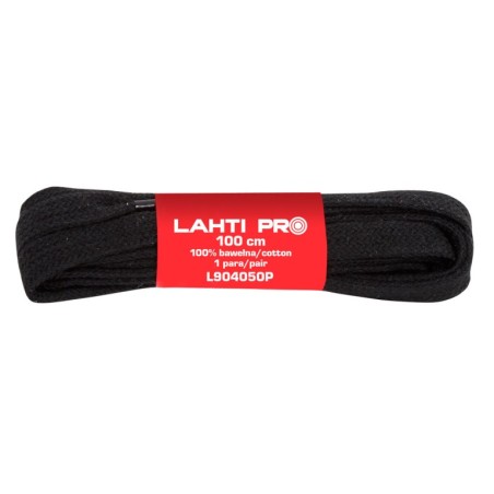 LAHTI PRO Sznurowadła Płaskie Czarne 100% Bawełna