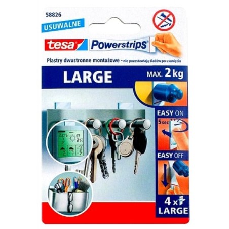 TESA Plastry Powerstrips Duże 4szt