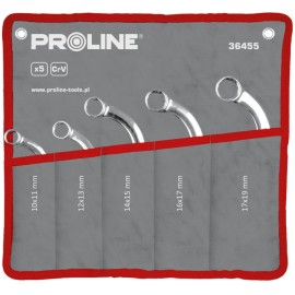 PROLINE  Klucze Oczkowe Wygiete "C" 5szt. (10x11-17x19) 36455