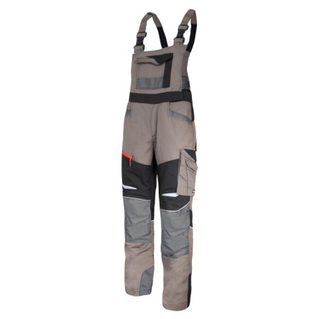 LAHTI PRO Ogrodniczki Khaki-Czarne ze Wstawkami ze Strechu M-3XL L406090