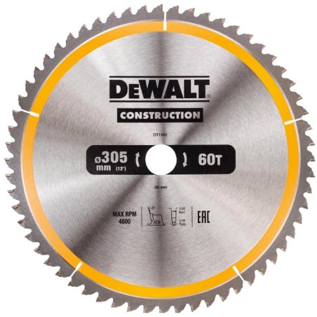 DEWALT DT1960-QZ TARCZE DO PILAREK RĘCZNYCH 305X30MM 60T