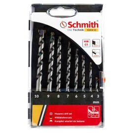 SCHMITH Komplet Wierteł do Betonu 4-10mm 8szt. SQWW-02