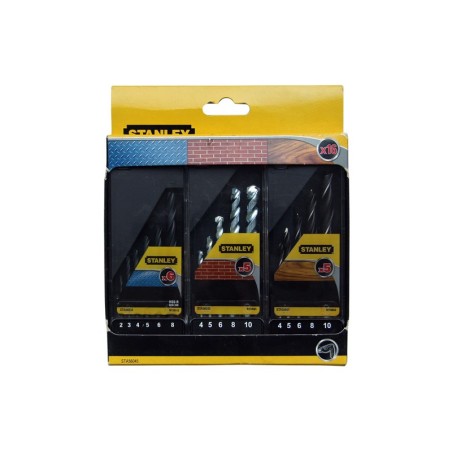 STANLEY Komplet Wierteł do metalu, muru i drewna 16szt. STA56045