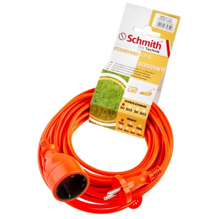 SCHMITH Przedłużacz 2x1mm Pomarańczowy 20m SPSLO-1-20