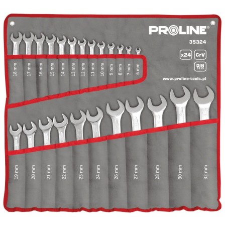 PROLINE Klucze Oczkowo-Płaskie 24szt. 35324