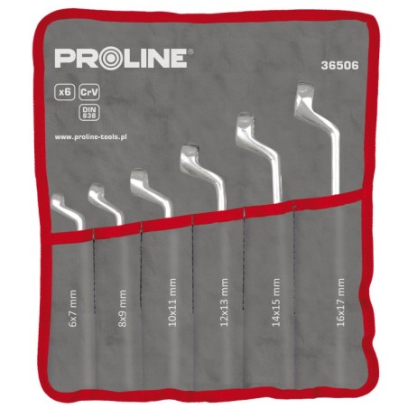 PROLINE Klucze Oczkowo Odgięte 6szt. (6x7-16x17mm) 36506