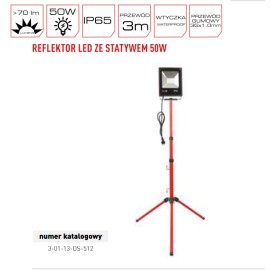 PRO Reflektor LED ze Statywem IP65 50W 3-01-13-OS-712