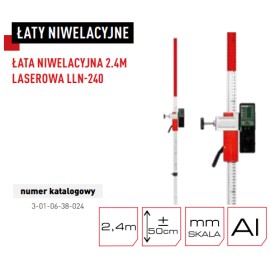 PRO Łata Niwelacyjna 2.4m Laserowa LLN-240 3-01-06-38-124