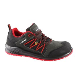 LAHTI PRO Półbuty Grafitowo-Czerwone Zamszowe OXFORD "42" L3042342