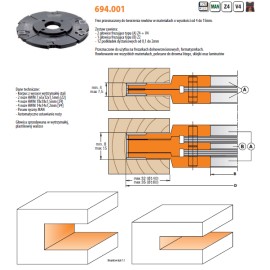 CMT 694.001.40 CMT REGULOWANA GŁOWICA DO ROWKOWANIA D 160MM B 40MM Z+V 4+4 TYP.694.001 2
