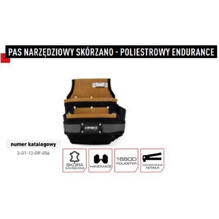 PRO Pas Narzędziowy Skórzano-Poliestrowy ENDURANCE OR-LP-E001