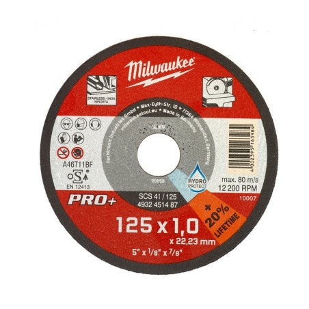 MILWAUKEE Tarcza do cięcia metalu fi 125x1 mm PRO+  (nr kat. 4932451487)