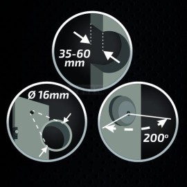 Wizjer drzwiowy 16mm kąt 200° patyna 2