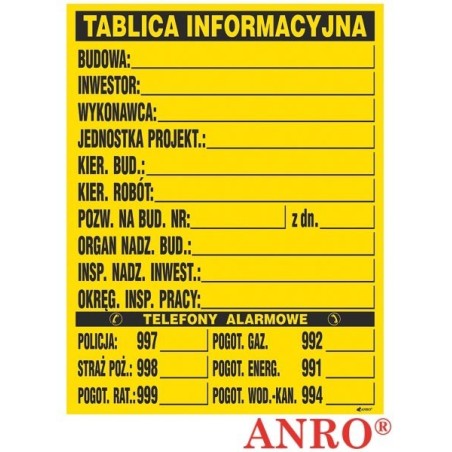 ANRO Znak Bezpieczeństwa Z-TB1-P-700X900