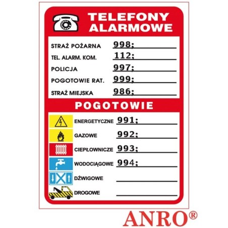 ANRO Znak Bezpieczeństwa ZZ-93F210X150