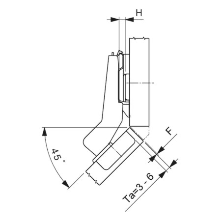 WURTH Zawias Puszkowy CLICKON ODG.94/45 F015072673