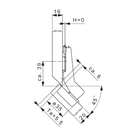 WURTH Zawias Puszkowy CLICKON ODG.94/45 F015072673