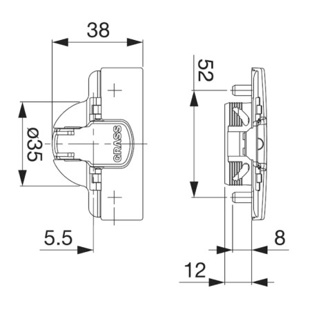 WURTH Zawias Puszkowy CLICKON ODG.94/45 F015072673