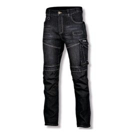LAHTI PRO Spodnie Jeansowe CZARNE Wzomocniowe S L4051701