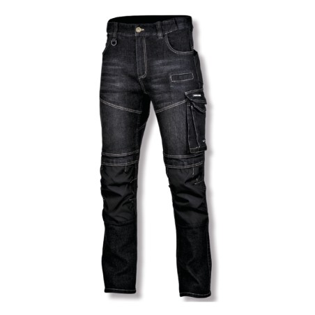 LAHTI PRO Spodnie Jeansowe CZARNE Wzomocniowe S L4051701