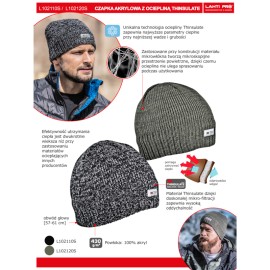 LAHTI PRO Czapka Akrylowa Ocieplana 3M CZARNA L102110S 2
