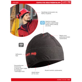 LAHTI PRO Czapka pod Hełm Przemysłowy CZARNA L102100S 2