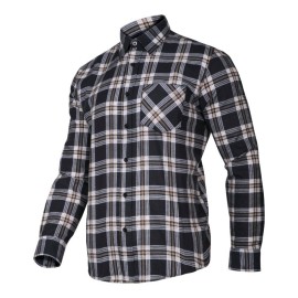 LAHTI PRO Koszula Flanelowa 120G/m2 GRANAT-BEŻ XL LPKF2XL