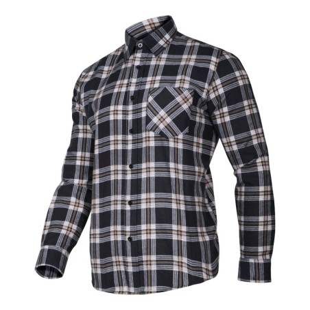LAHTI PRO Koszula Flanelowa 120G/m2 GRANAT-BEŻ XL LPKF2XL