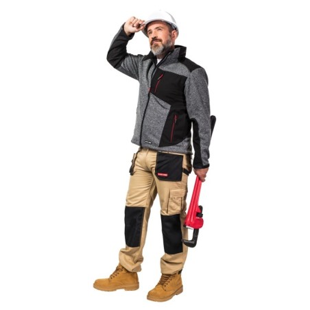 LAHTI PRO Kurtka Sweter Wstawki Soft Szaro-Cza 3XL L4092006
