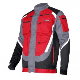 LAHTI PRO Bluza Czarno-Szaro-Czerwona Pasami Odblaskami L L4040603