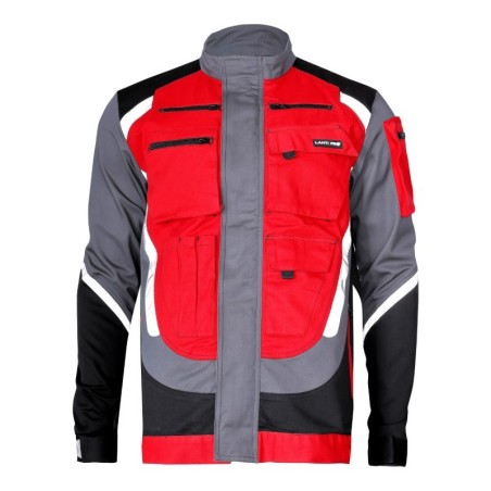 LAHTI PRO Bluza Czarno-Szaro-Czerwona Pasami Odblaskami 2XL L4040605