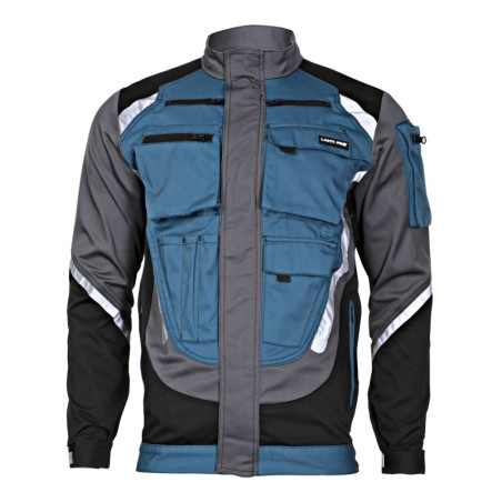 LAHTI PRO Bluza Czarno-Szaro-Turkusowa z Pasami Odblaskowymi 2XL L4040305