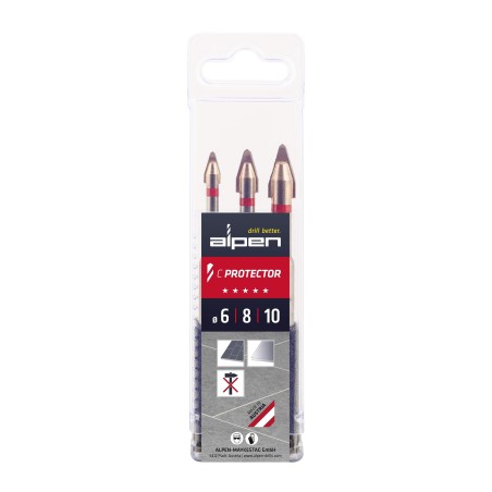 ALPEN Zestaw 3szt Wierteł C Protector 6,8,10mm 0000303003100