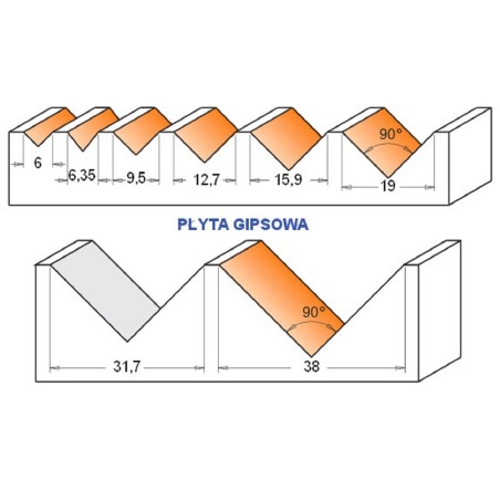 CMT 915.095.11 Frez bruzdujący i literujący (90°) D9.5