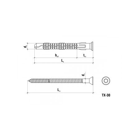 WKRĘT-MET Kołek Max 10x180 FAST (TORX) KPS-FAST-10180S