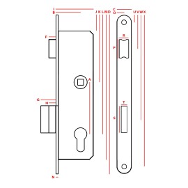 Zamek Wpuszczany Rolka na Klucz 90 JANIA Z078 2