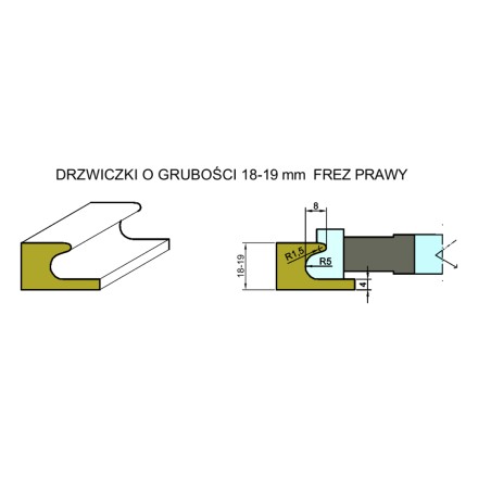 RENATEX Frez Kształtowy do Pochwytu 144x19/40 w.4.0 037R